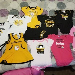 Baby girl PITTSBURGH STEELERS onesies & one skirt